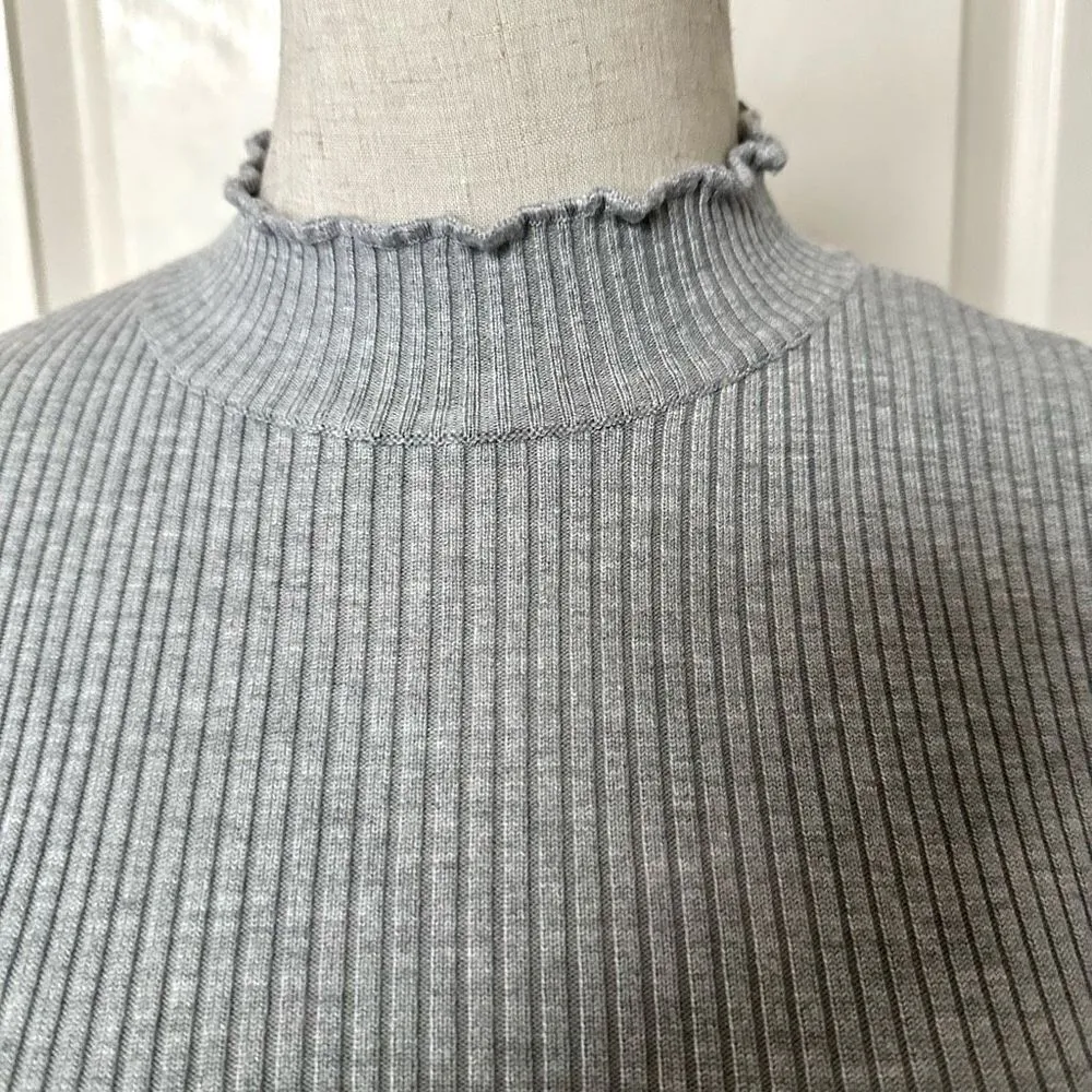 Bershka BSK Girl grey long sleeve bodycon dress - Image 3