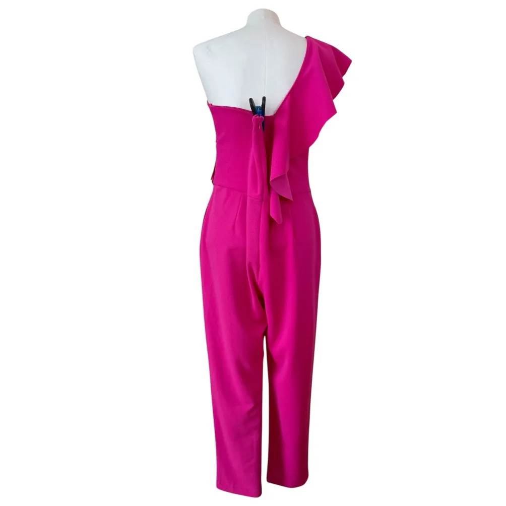 Alexia Admor Vibrant Pink Ruffled Jumpsuit size 14 - Image 7