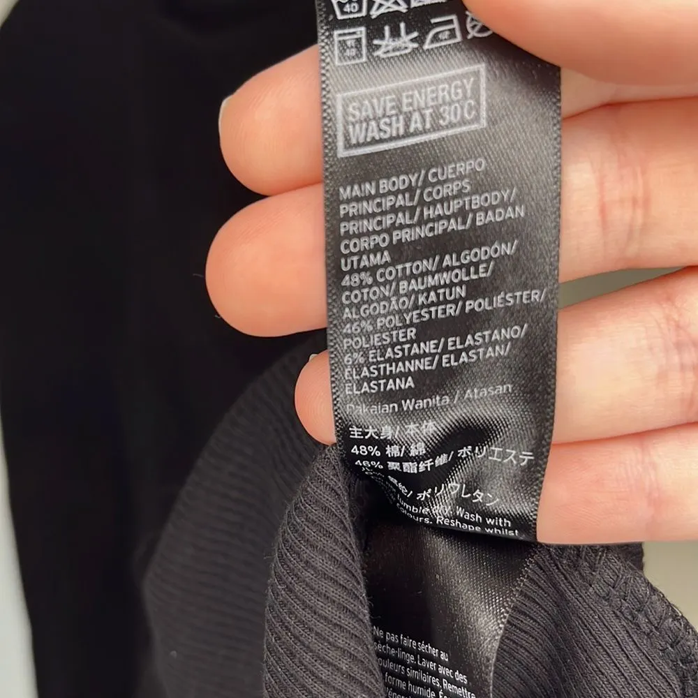 Women’s Topshop Black ribbed one shoulder bodysuit basic everyday going out - Image 6