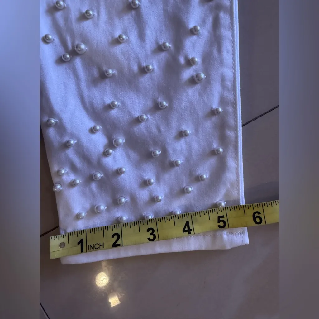 NWT Lilly Pulitzer Worth Skinny Custom Embellishment Pearls Resort White Size 2 - Image 12