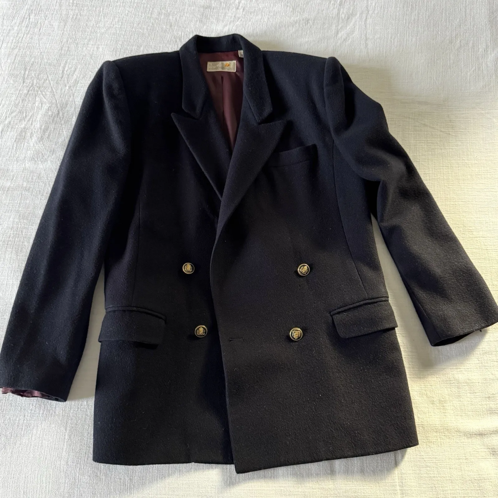 Vintage 1980s Liz Claiborne Navy Wool Cashmere Structured Classic Blazer size 8 - Image 11