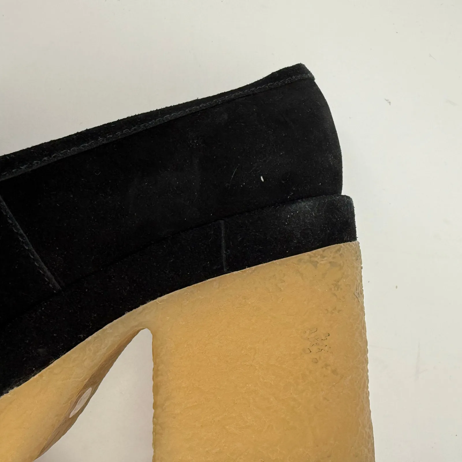 Marc Fisher Lina Shoes Size 9.5 Platform Loafer Black Suede Chunky Rubber Heel - Image 9