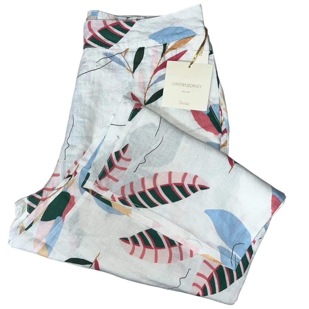 Cynthia Rowley Flat Front Cropped Linen Pant - Image 4