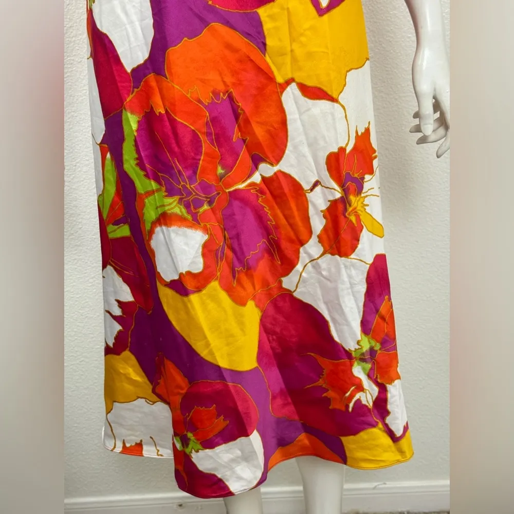 Natori Floral Maxi Dress - Red, Pink, Orange Size small.  F43 - Image 4
