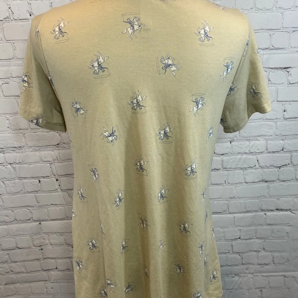 LULAROE T-Shirt V Neck Cowboy Print-Small - Image 3