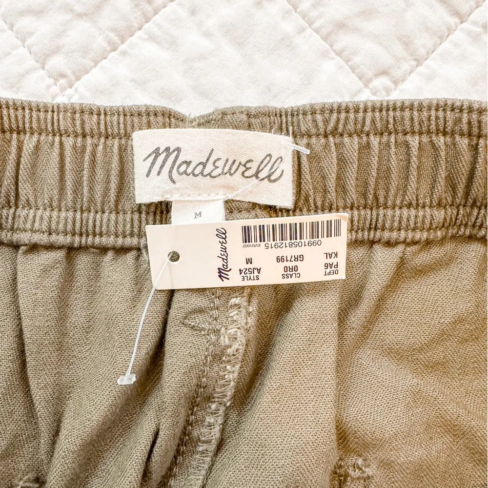 Madewell Camp Shorts Medium NEW Olive Green Army - Image 5