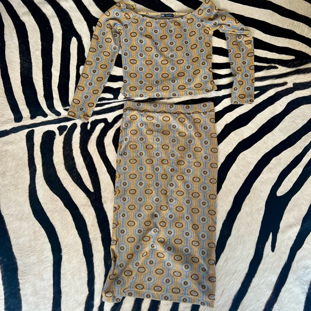 Jacquard Zara Pencil Skirt and Top Set - Image 3