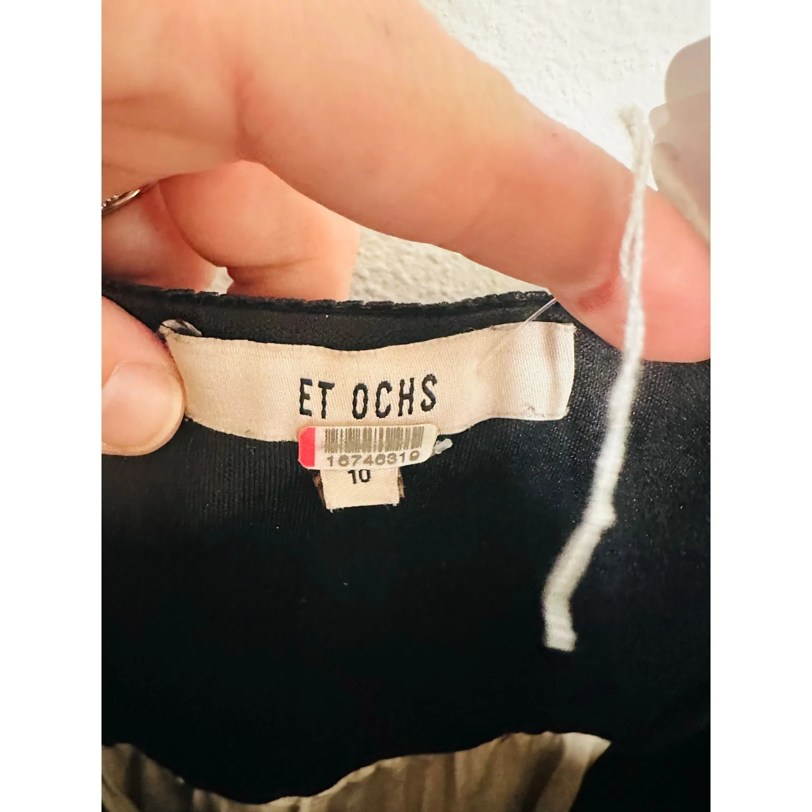 ET OCHS Black Half n Half Velvet Deep V - Image 8