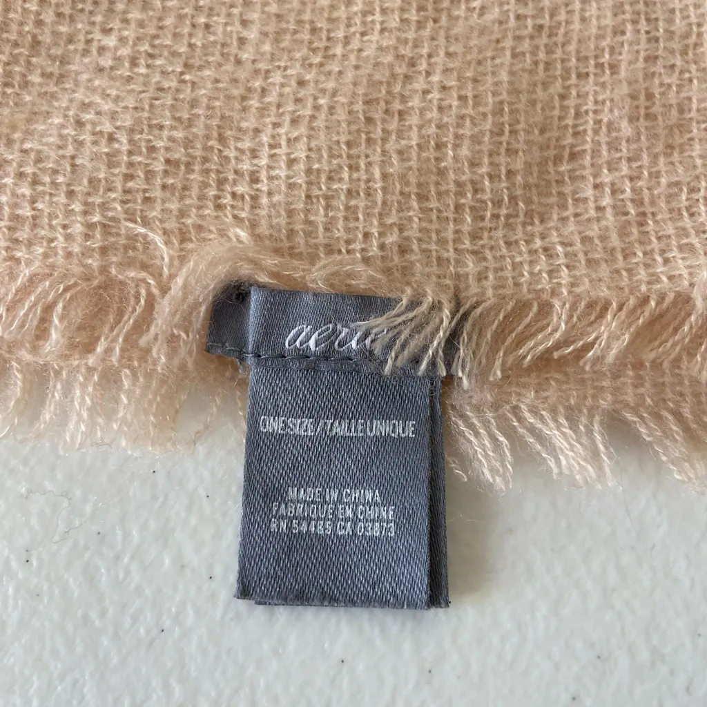NWOT Aerie women’s‎ multicolor knit distressed edge large blanket scarf 60”x60” - Image 4