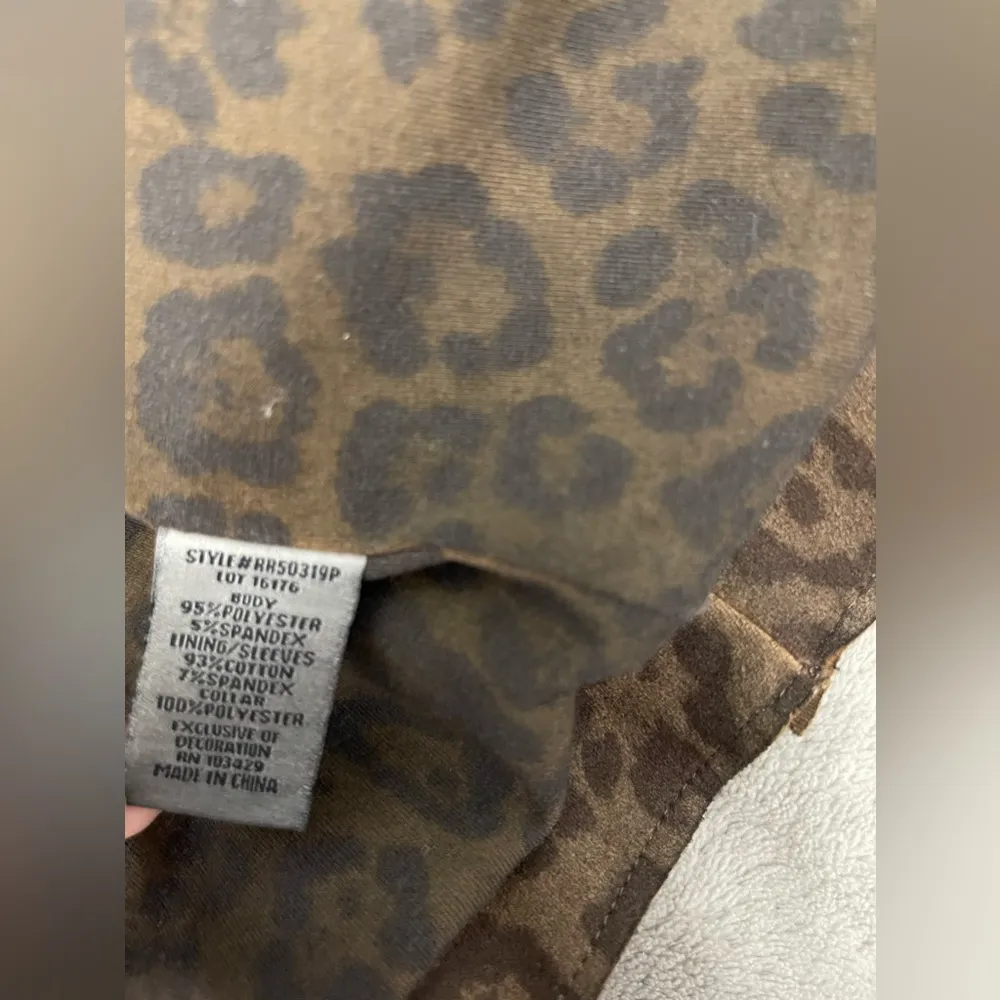 🐸Anthropologie MARRAKECH x Jacket Marni Leopard Moto Animal Print Zip, Small Brown - Image 4