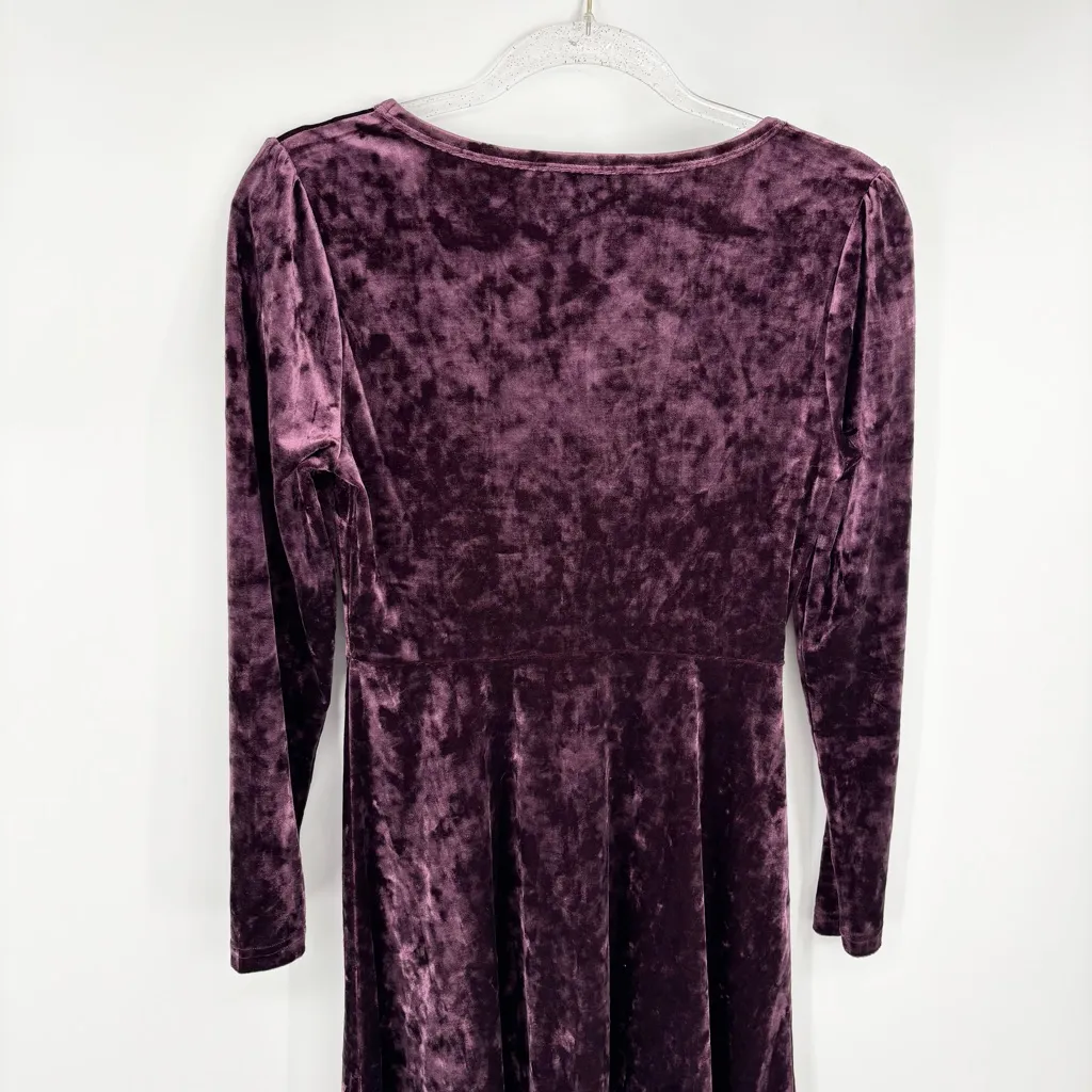 Princess Highway Crushed Velvet Dress Size 6 Plum Purple - Image 10