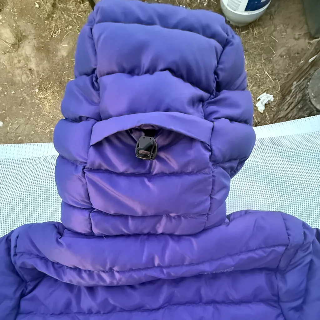 WOMENS  The North Face Totally Down Hooded Jacket SZ S/P Purple 600 - Image 4