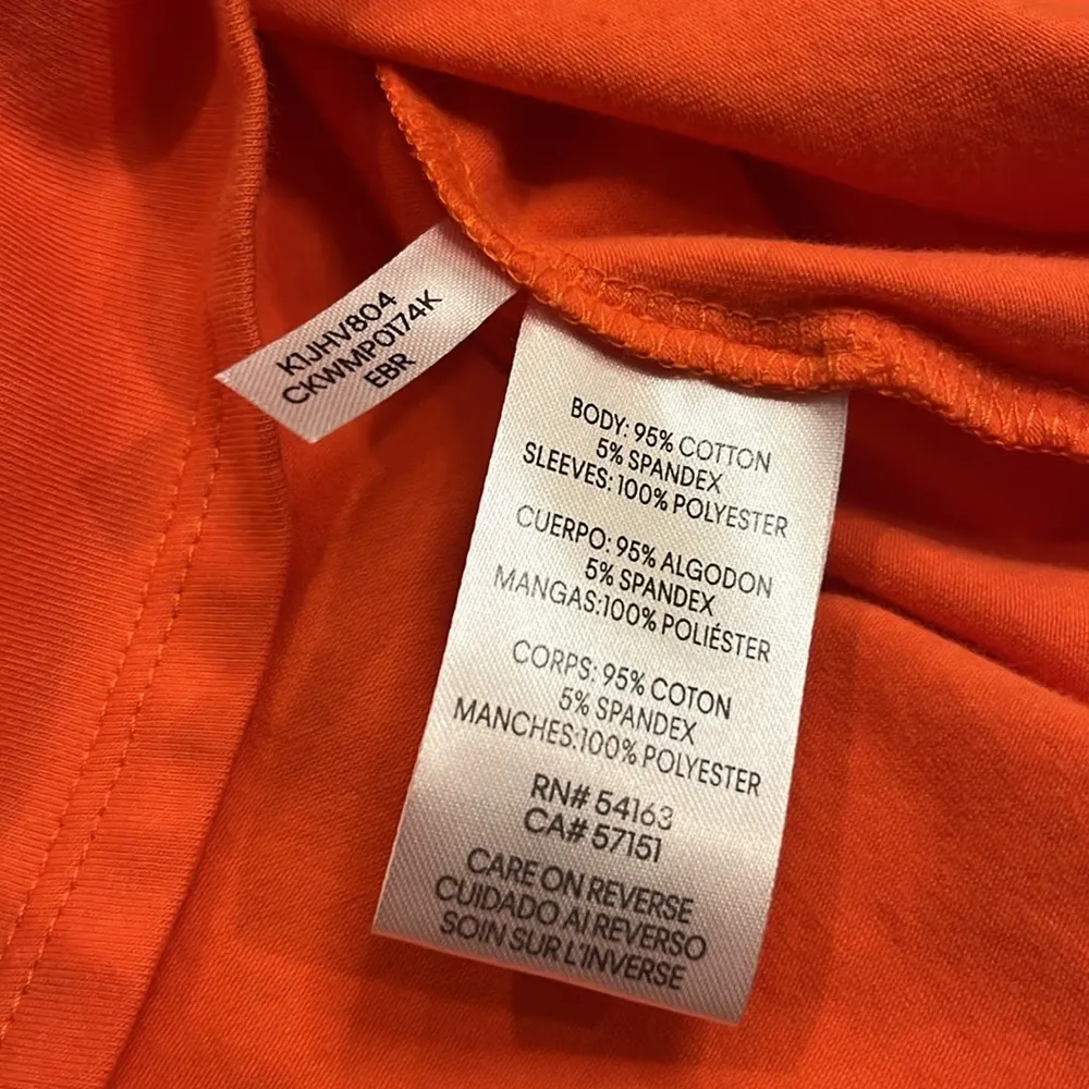 NWT Calvin Klein stretch knit top with ruched chiffon sleeves M - Image 6