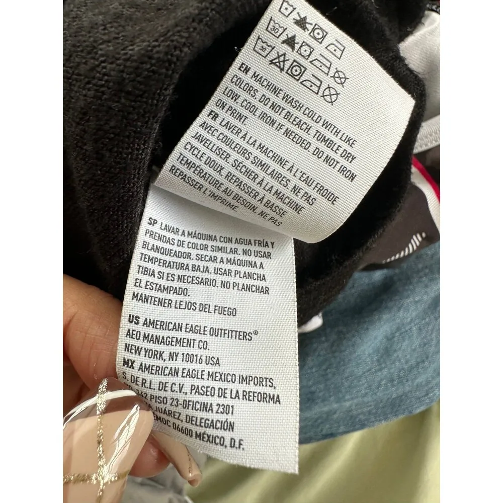 American Eagle Outfitters AEO First Essentials Black Front Tie Tank Top XS - Image 6