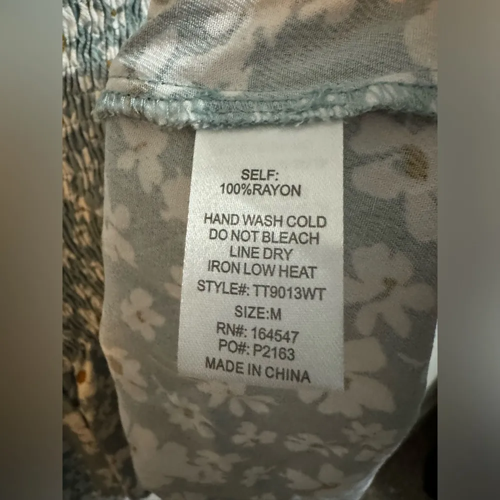 Flawless Floral Blue Smocked Long Sleeve Blouse - Image 5