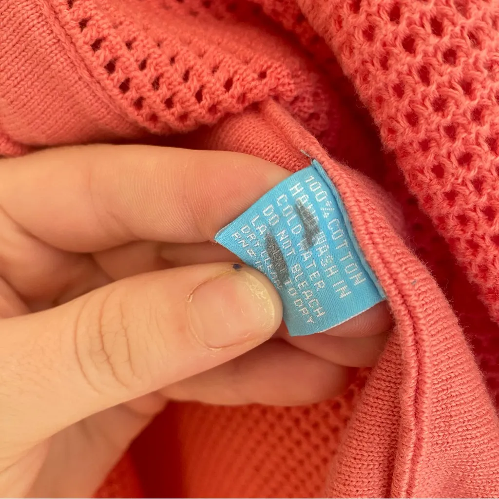 J. McLaughlin knitted Vibrant Coral Poncho - Image 3