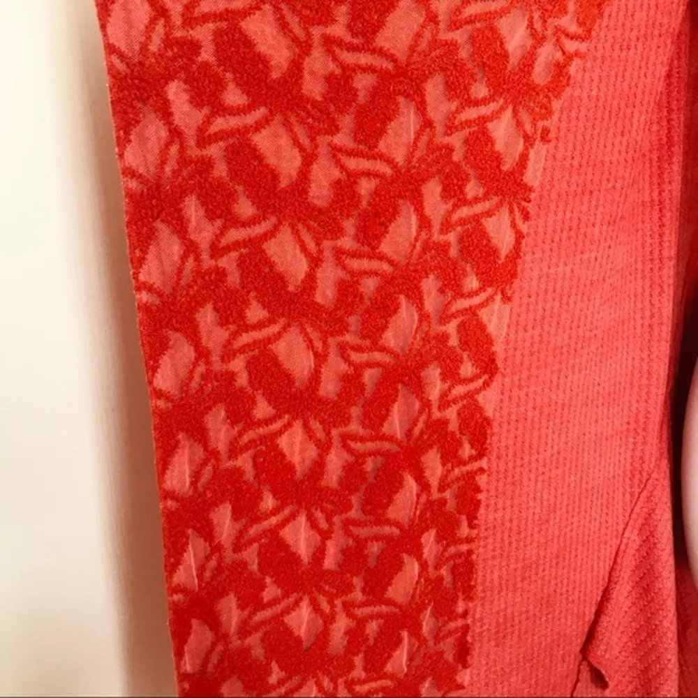 Anthropologie Aratta‎ Silent Journey Stories of shawl orange waffle Cardigan XS - Image 13