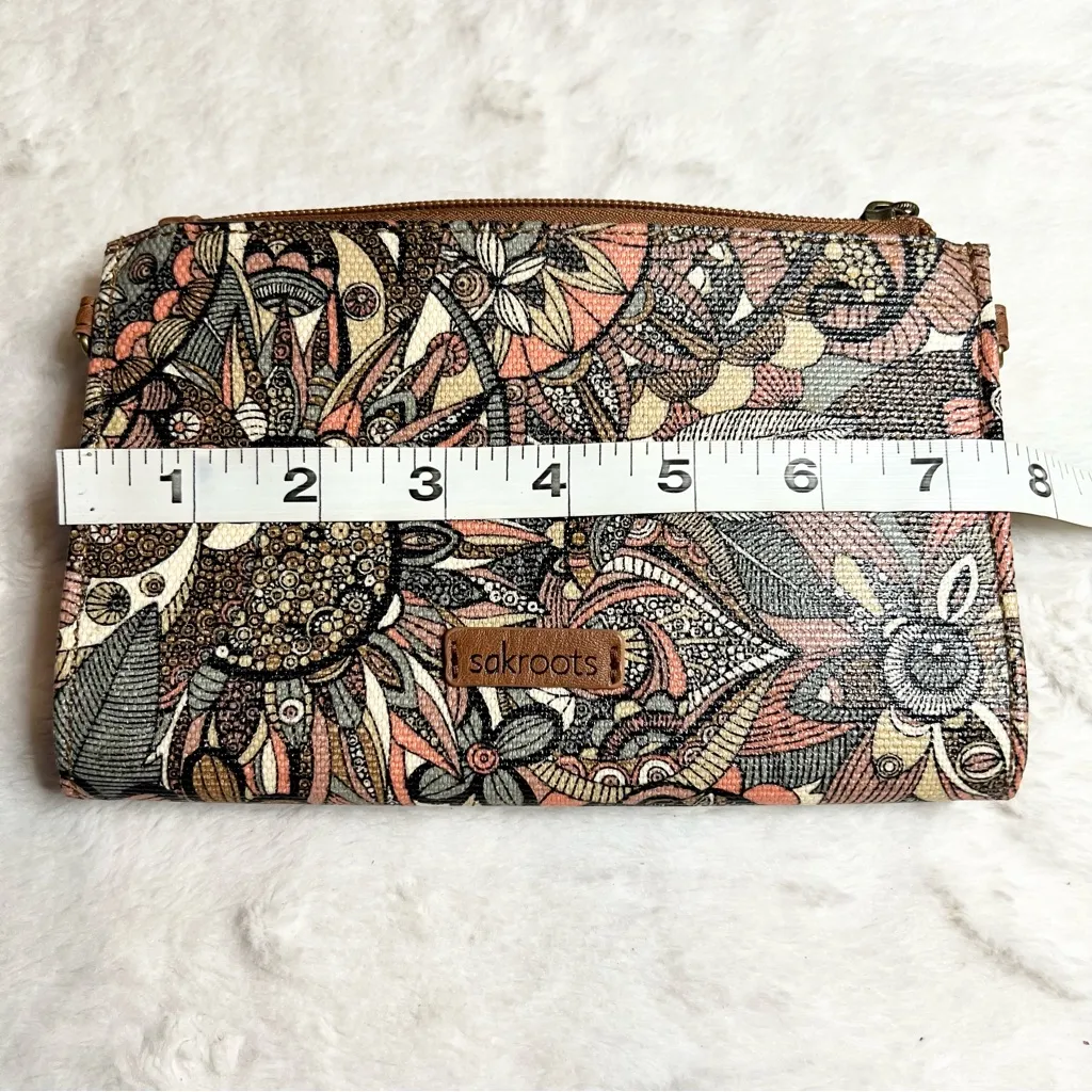 SAKROOTS Brown & Pink Bohemian Floral Pattern Olympic Smartphone Wallet Clutch - Image 15