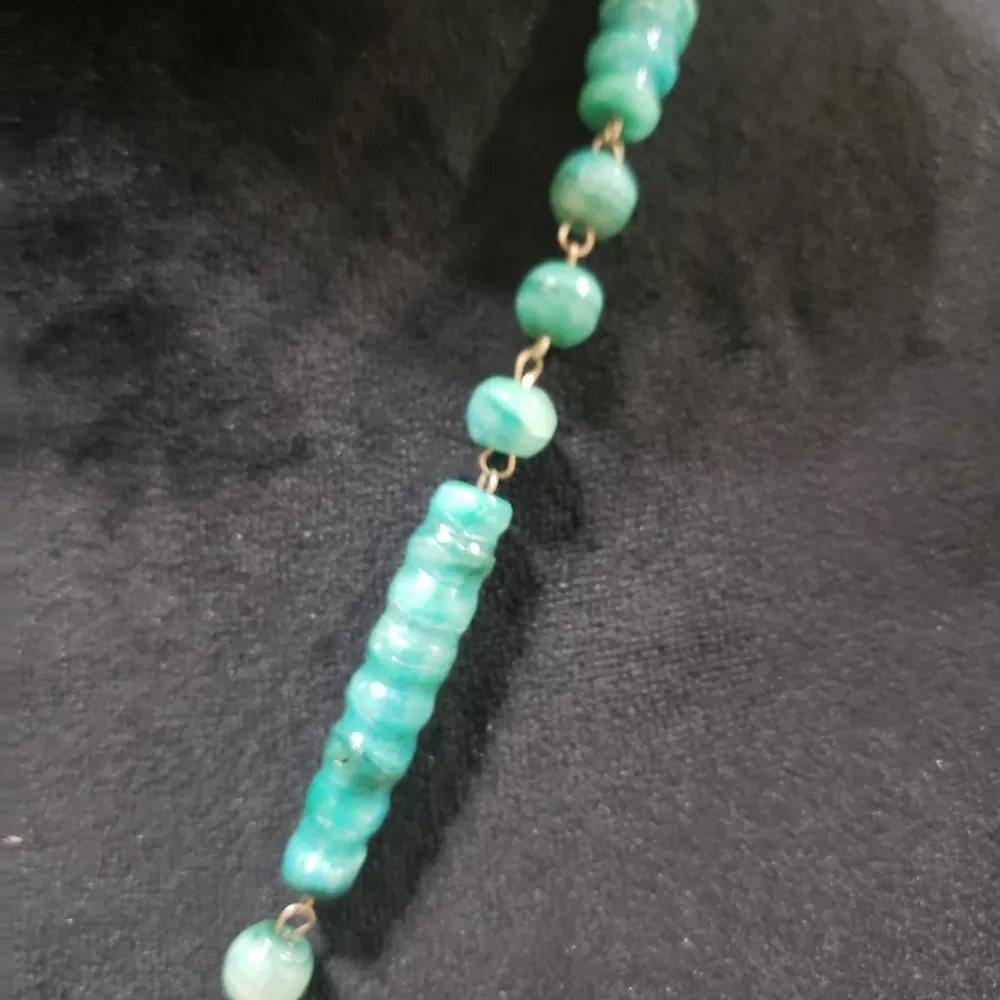 Womens Fashion Ocean Turquoise Color Necklace Chunky Beaded Pendant Necklace Blue - Image 3