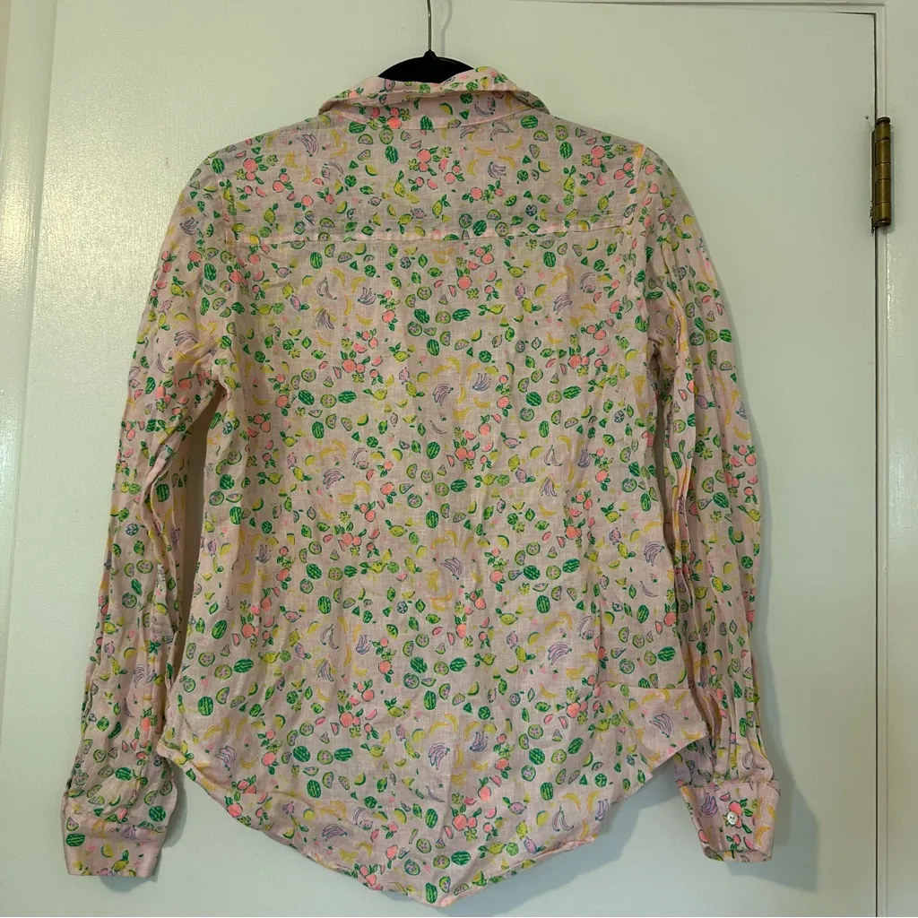 Lilly Pulitzer Seaview Button Down Lil Juicy Fruit Womens Small Pink - Image 10