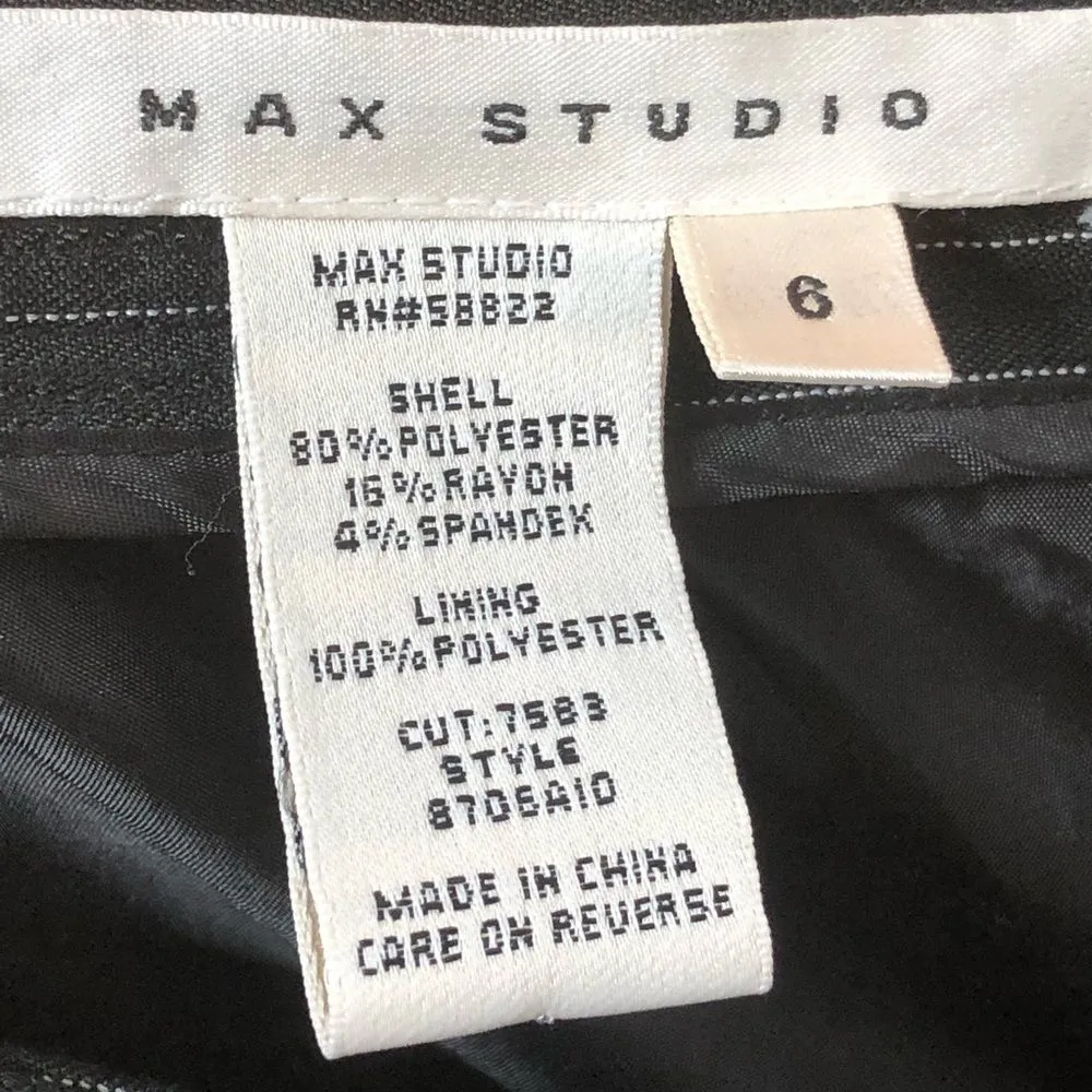 Max Studio size 6 Black/White Pin Striped Skirt - Image 5