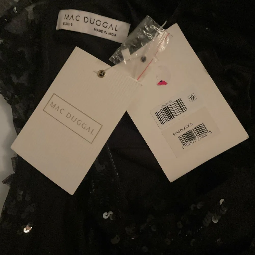 MAC DUGGAL 9143 Womens Black Embellished Illusion High Neck Mini Dress - Image 14