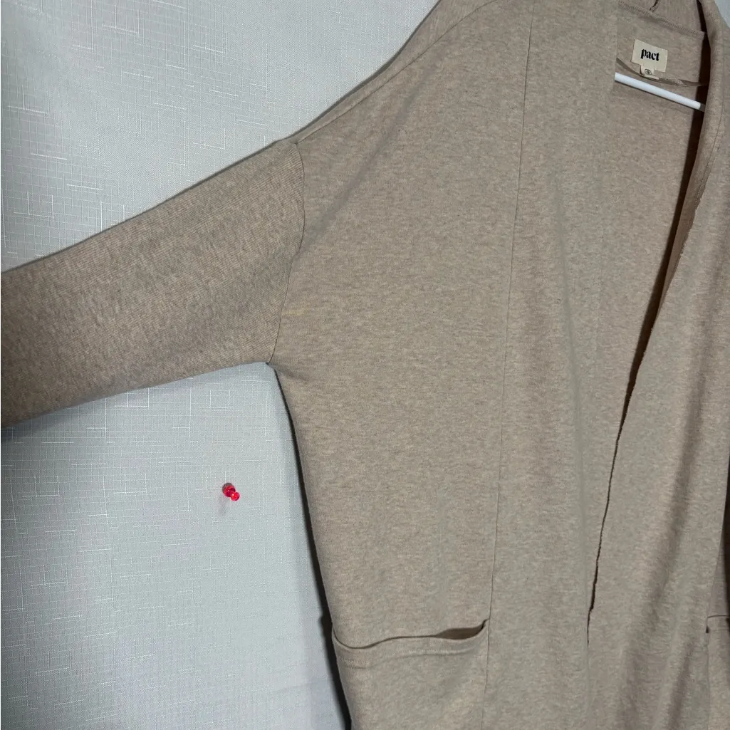 PACT 100% ORGANIC COTTON Tan Cardigan Sweater Relaxed Fit,made in India Size undefined - Image 6
