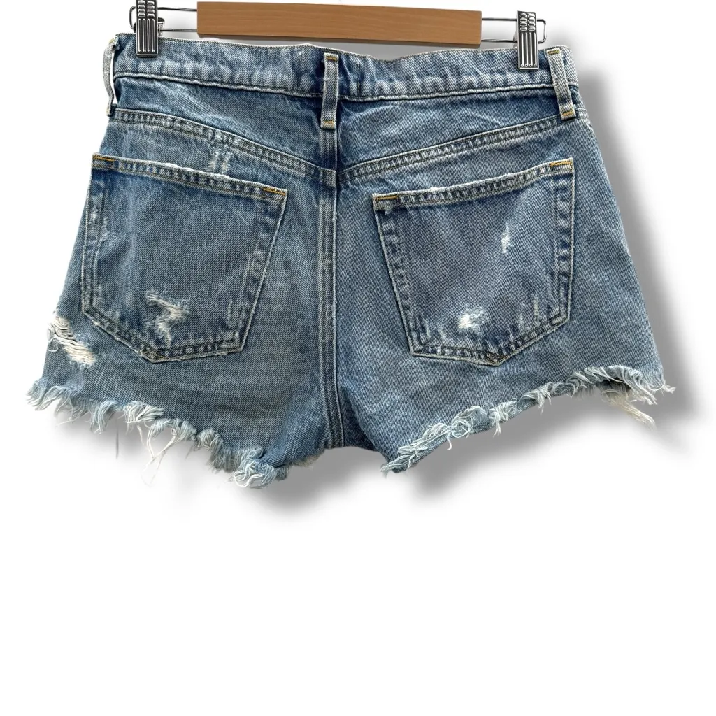 Agolde Parker Vintage Cut‎ Off Distressed Shorts in Swapmeet Light Wash Sz 25 - Image 5