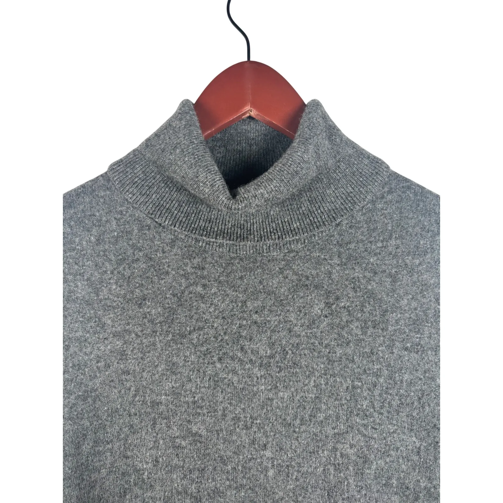 LARK & RO Womens Large Gray 100% Cashmere Turtleneck Sweater Quiet Luxury - Image 5