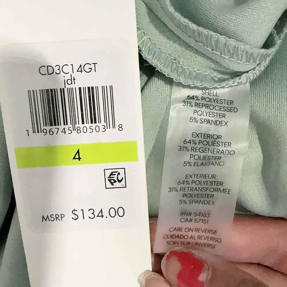 Calvin Klein trumpet sleeve light green dress - Image 7