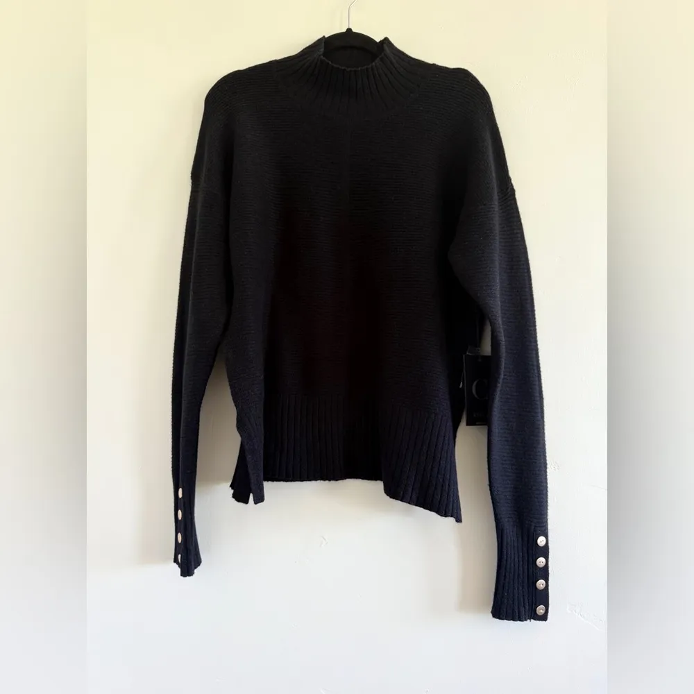 NWT Cyrus Black Turtleneck Sweater with Button Accents size L - Image 3