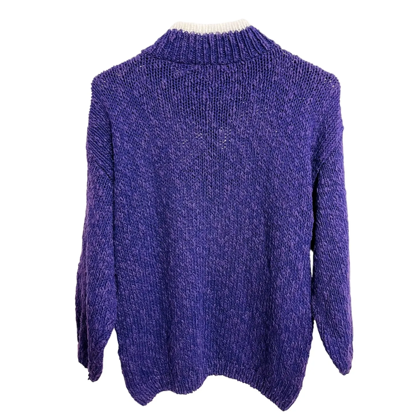 Vintage Lauren Hansen Collar Argyle Silk Angora Wool Blend Sweater Size M Preppy Purple Size M - Image 2