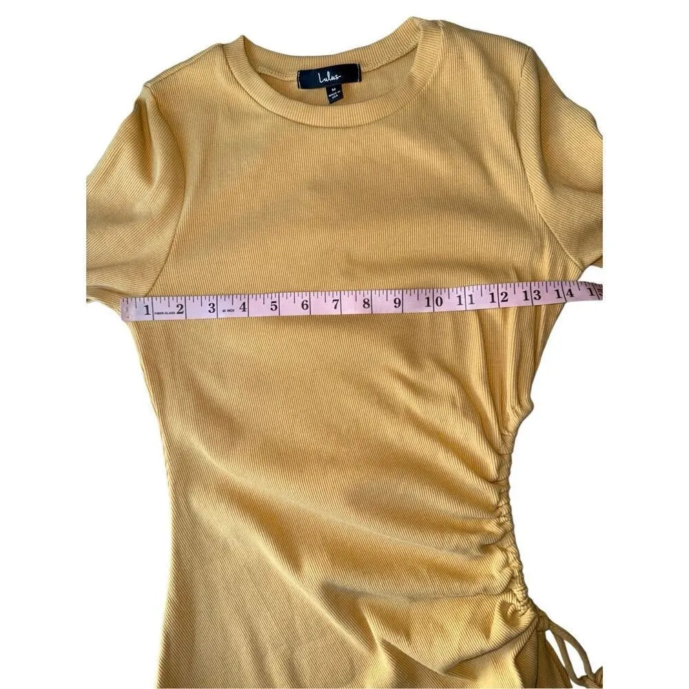 Lulus Show Off a Little Mustard Yellow Ribbed Cutout Bodycon Dress - Image 12