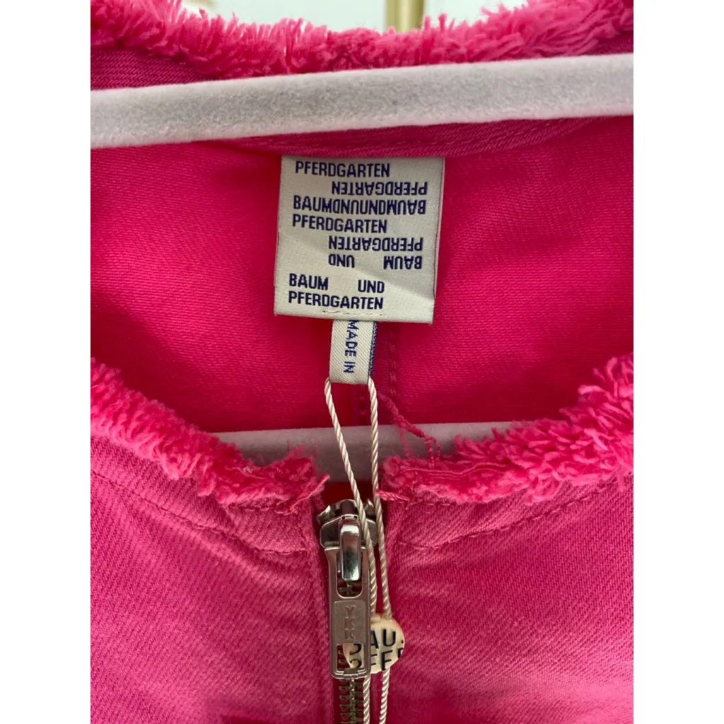 Baum Und Pferdgarten Mini Dress Pink Zip Front Belted Size 34 Barbie European - Image 6