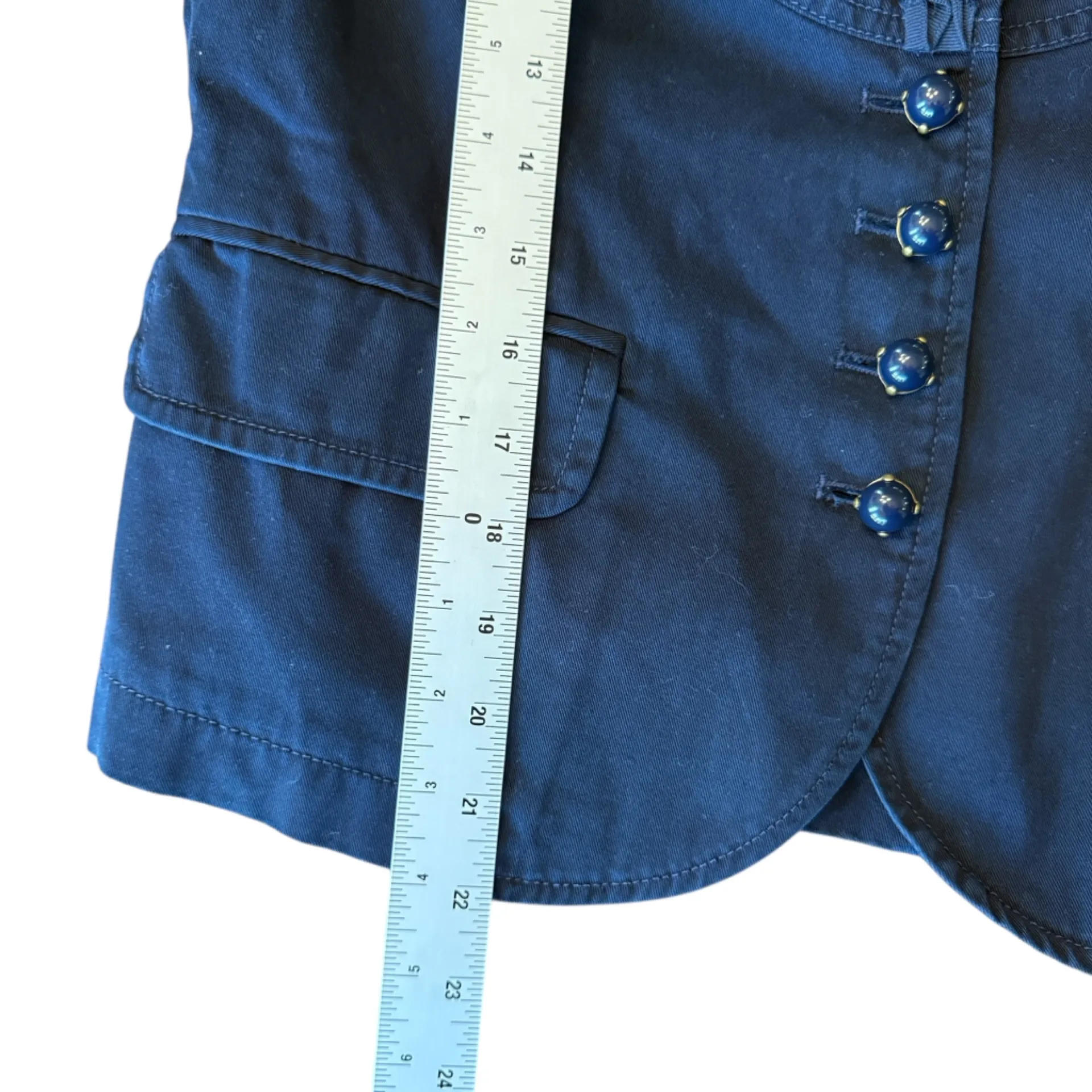 J. Crew Navy Blue Ruffle Front Blazer Jacket Women’s Size 8 - Image 10