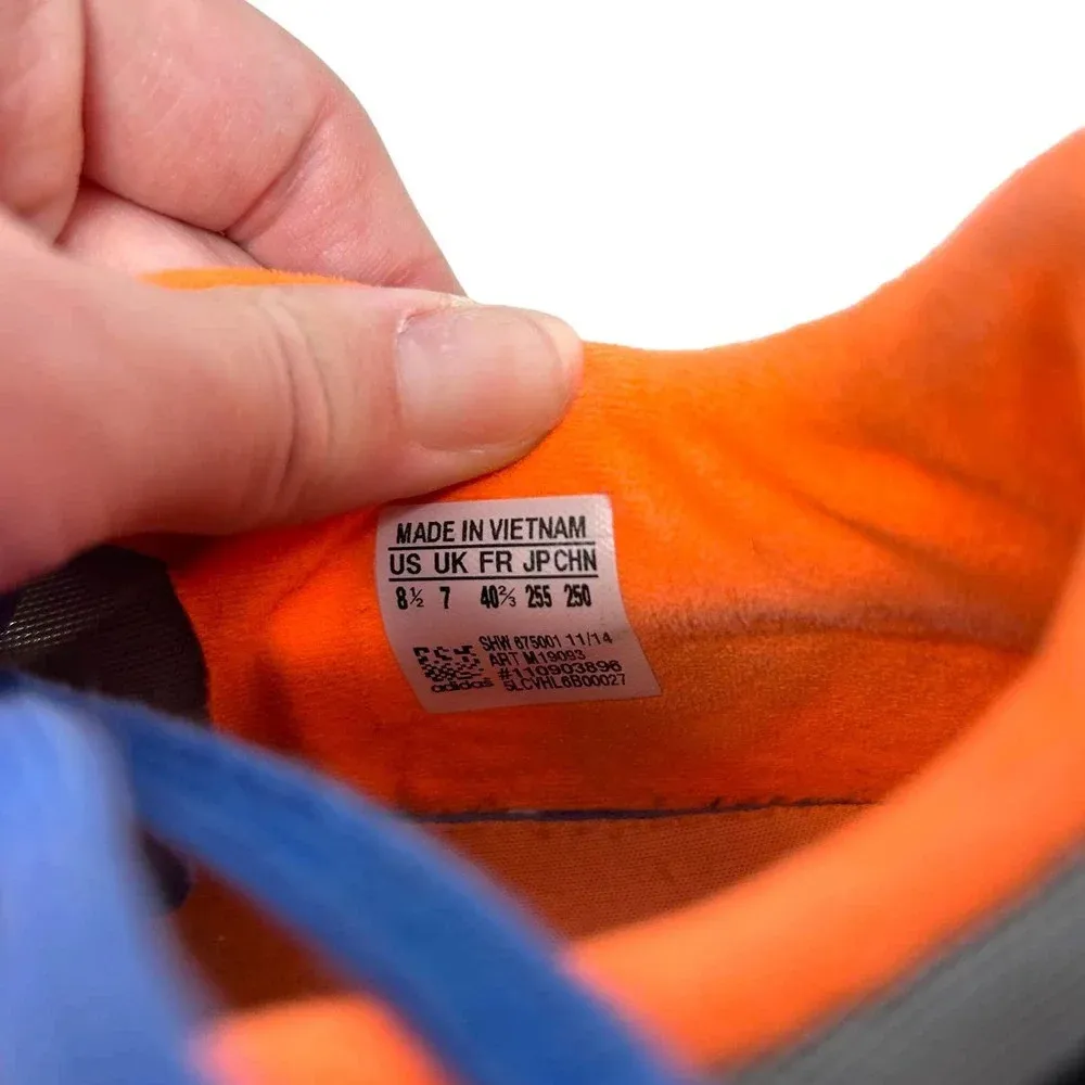 Adidas by Stella McCartney Alayta‎ Sneakers Exercise Blue Laces Gray Size 8.5 - Image 6