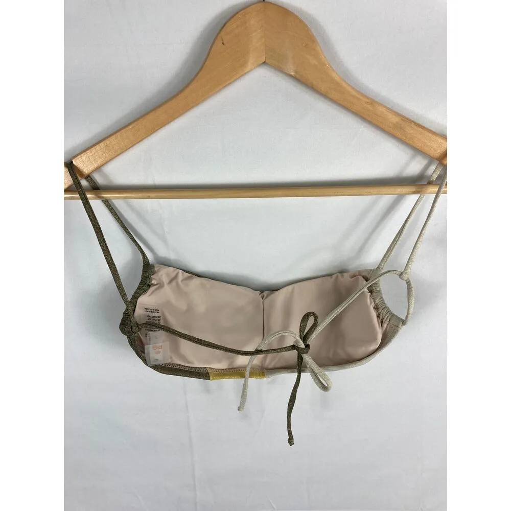 PQ Swim Anthropologie Luna Wave Bikini Top Size Small Gold - Image 5
