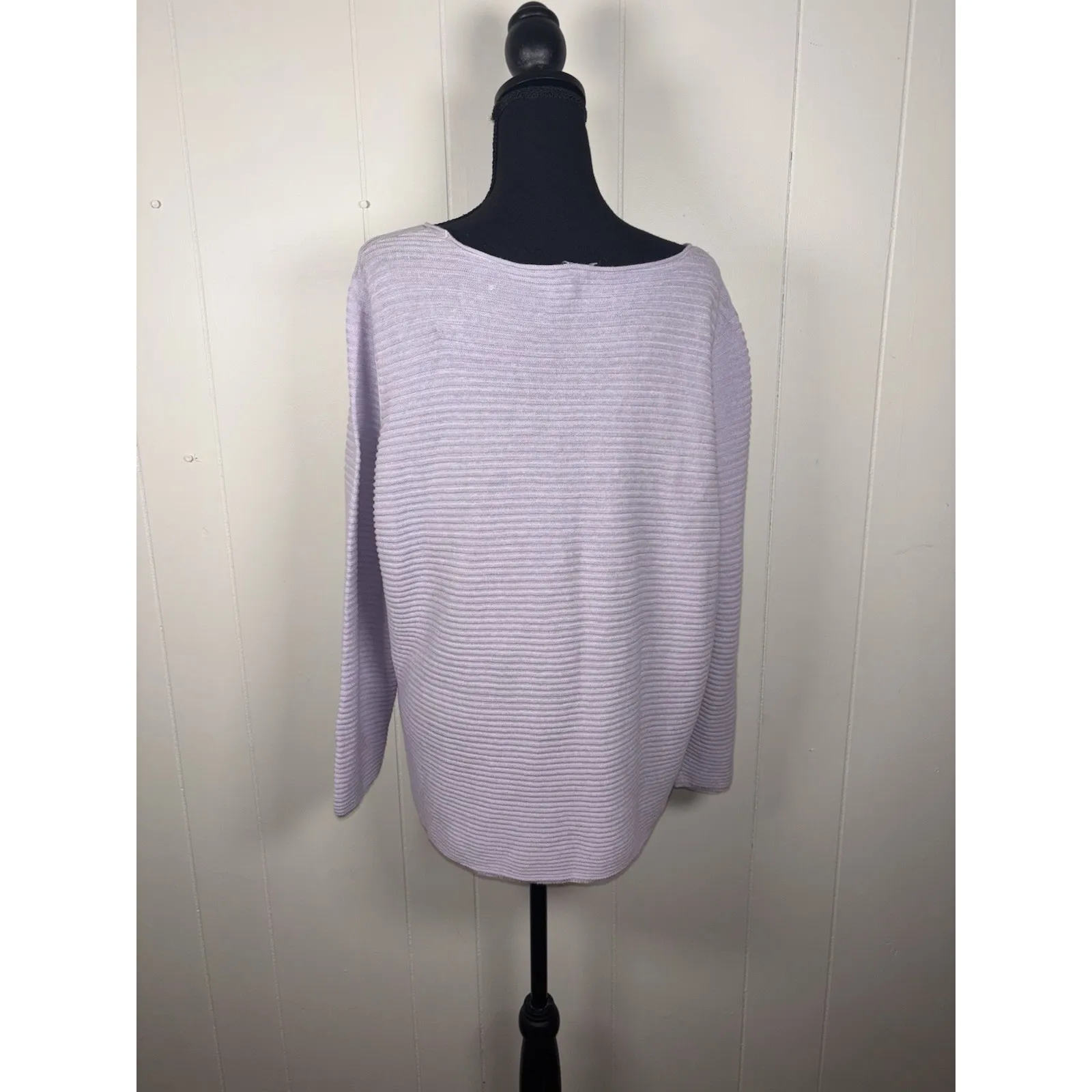 eileen fisher oversized lavender ribbed sweater organic linen/cotton XXS - Image 2