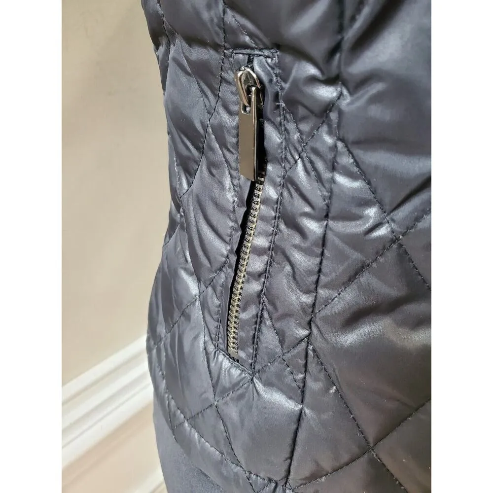 Cache Womens Black Fur 100% Nylon Sleeveless Full Zipper Casual Vest Size Small - Image 4