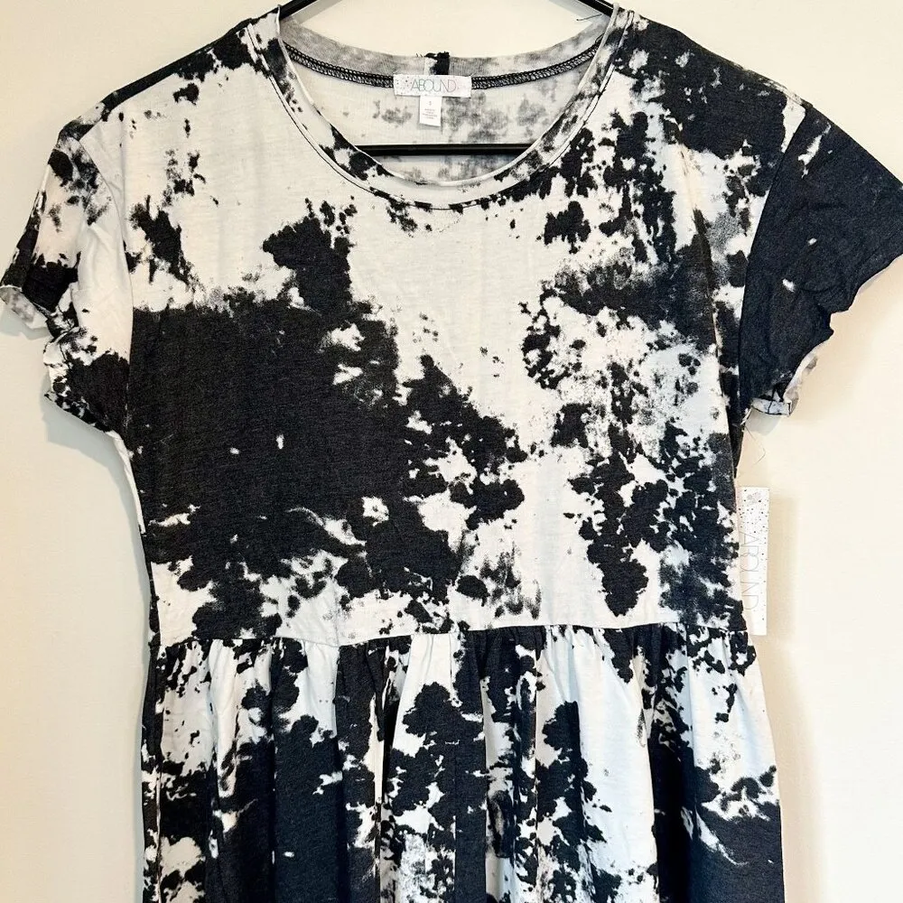 NWT Abound by Nordstrom Black & White Short Sleeve Casual Shirt Dress - S - Image 5