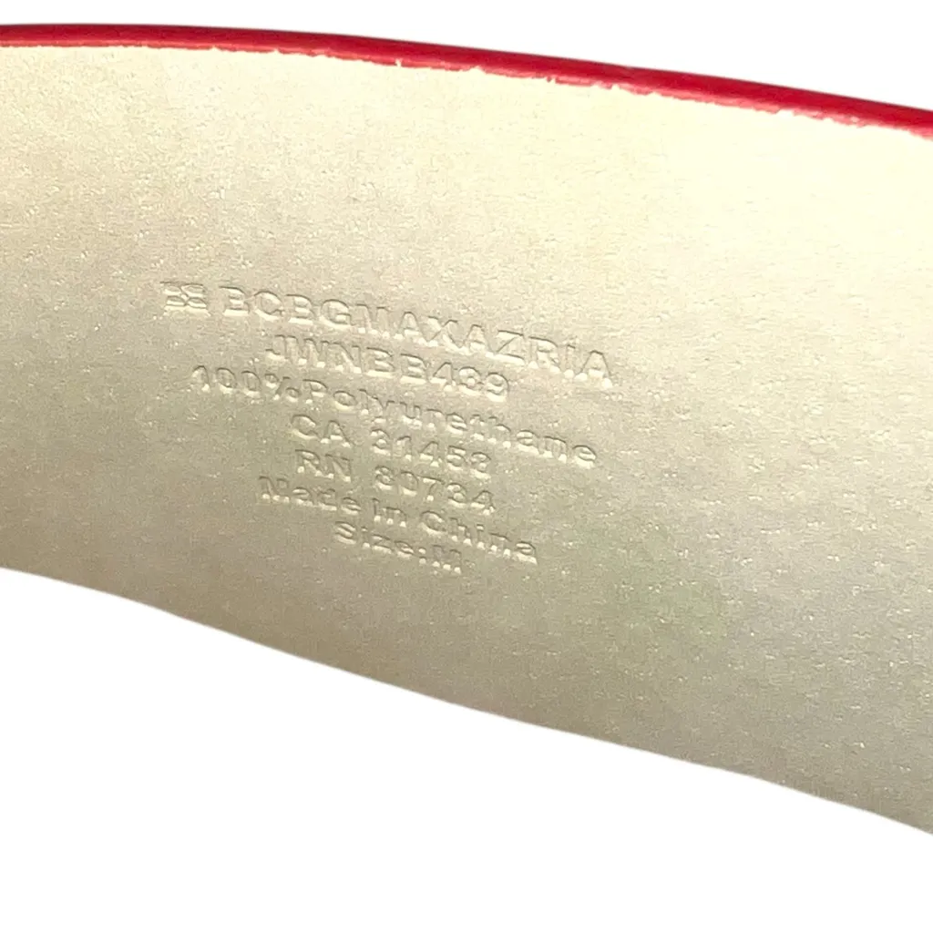 NEW BCBGMaxazria Wide WAIST Corset RED GOLD Buckle Adjustable Belt SIZE M - Image 3