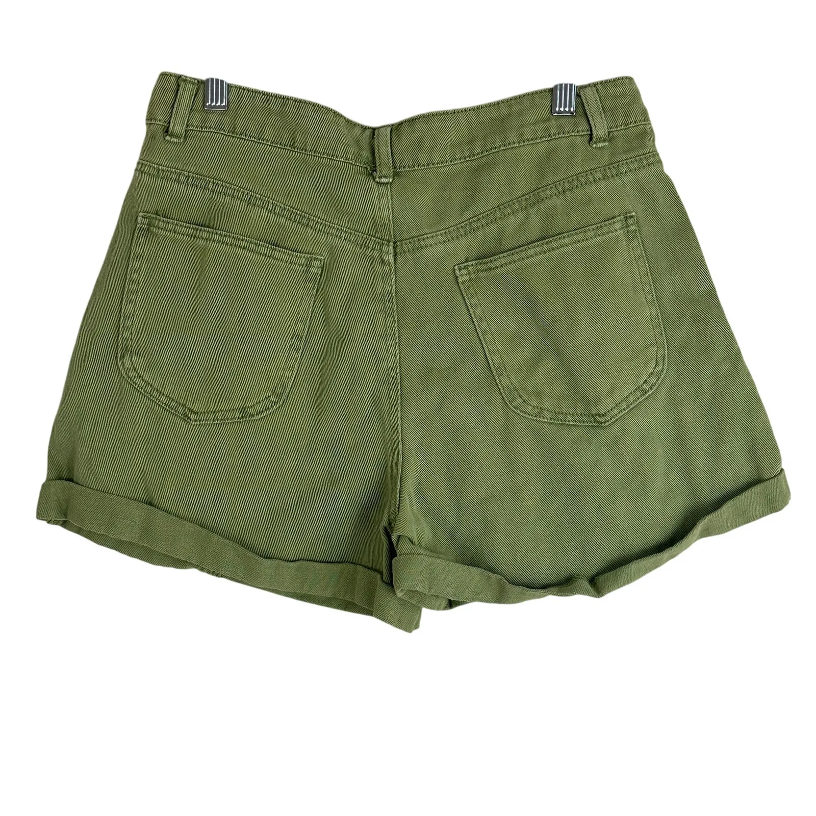 Forever 21 Shorts Womens L Green Denim Rigid High Rise Casual 90s Tomboy - Image 4