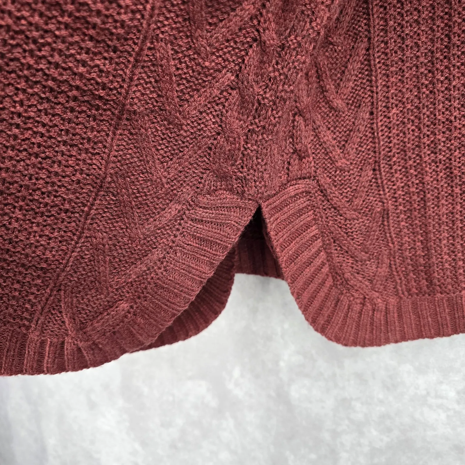 Natural Reflection Red Pullover Knit Long Sleeve Cardigan Sweater Medium - Image 5