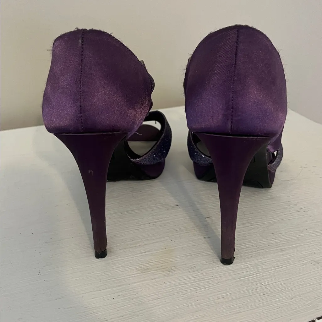 FIONI Clothing Purple Glitter Heels Size 6.5 - Image 4