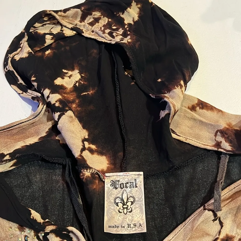 Vocal trim tunic, hooded button down blouse, oversize women’s size small - Image 8