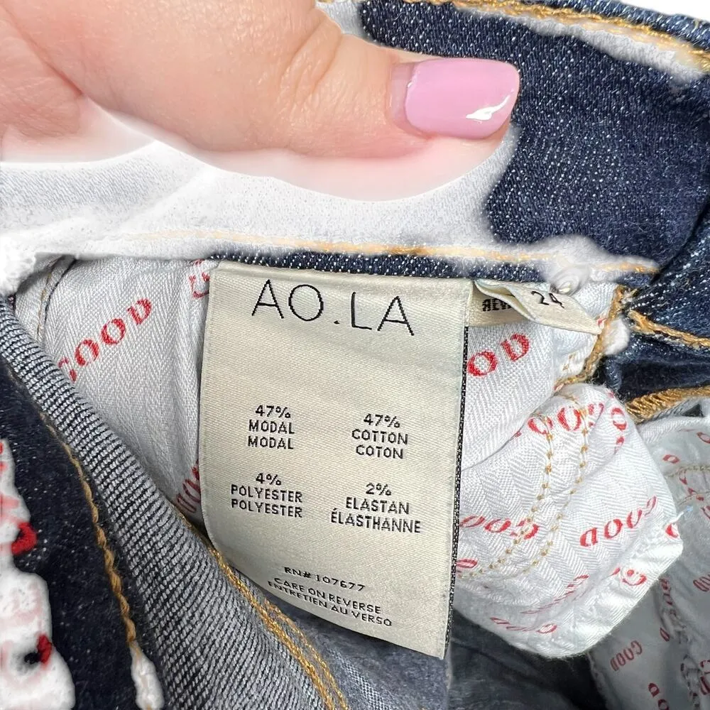 Alice + Olivia Good High Rise Skinny Jeans Pintuck Dream On Dark Blue Size 24‎ - Image 12