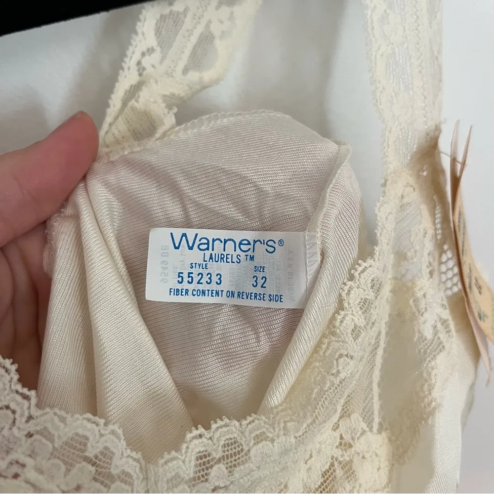 Vintage Warners Laurels Lace Half Slip Cream Cami Dead Stock NWT - Image 6