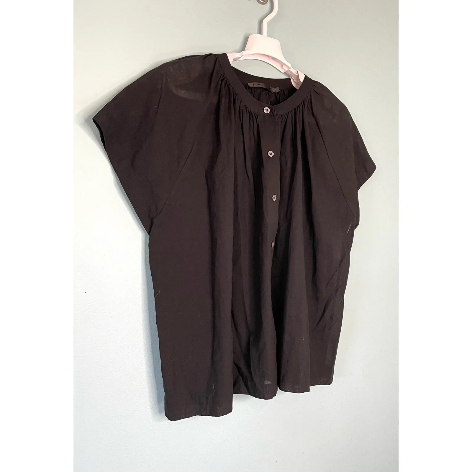 Jenni Kayne Black Willow Blouse Button Front Relaxed Fit Size Medium - Image 4