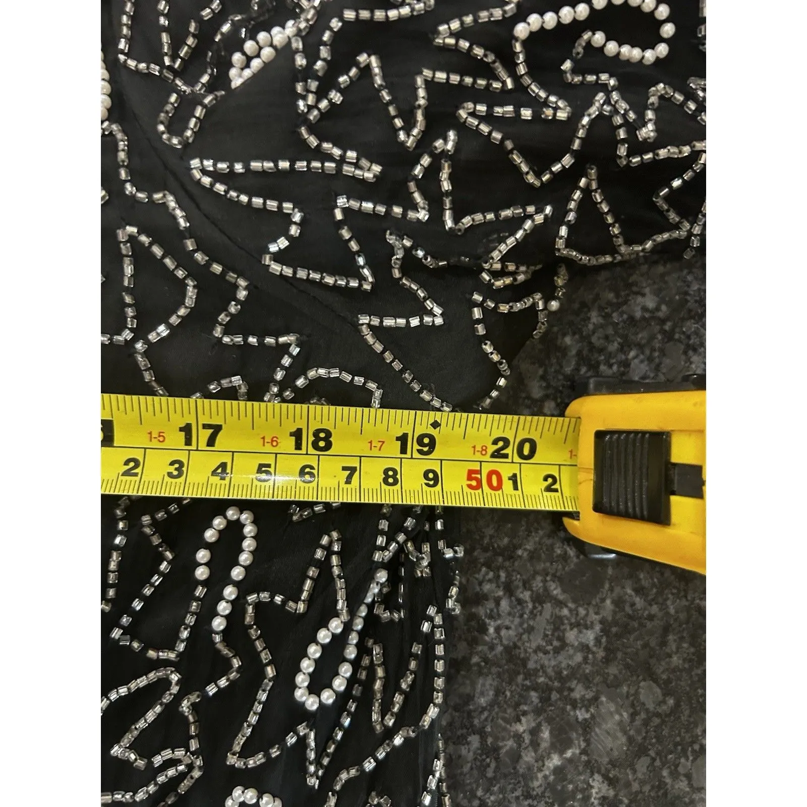 Laurence Kazar Jacket Silk Beaded Long Sleeve Open Front Vintage Size XXL Blazer - Image 6