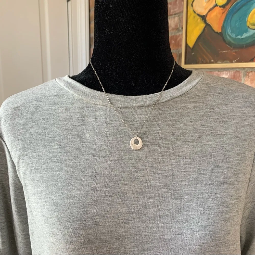 Karlie Heathered Gray Ruffled Open Sleeve Top L - Image 2